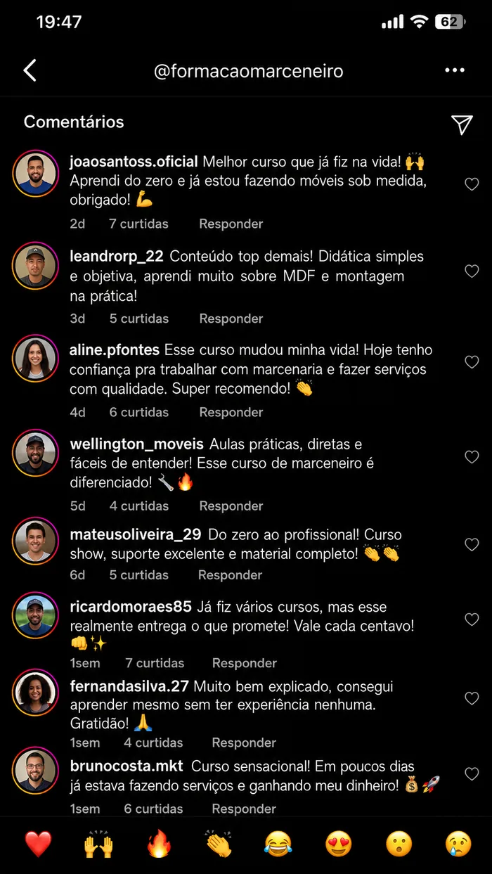 Comentários de alunos